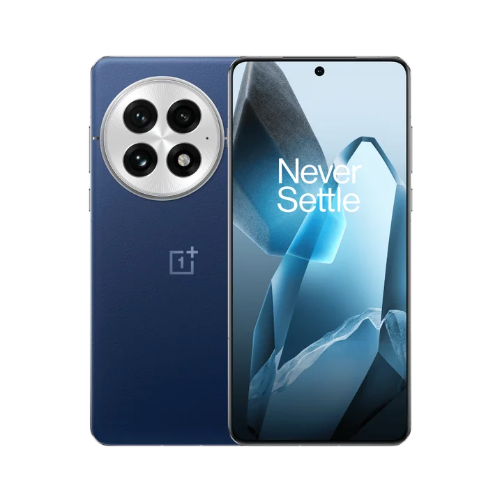 Blue OnePlus 13 shown from the front and rear